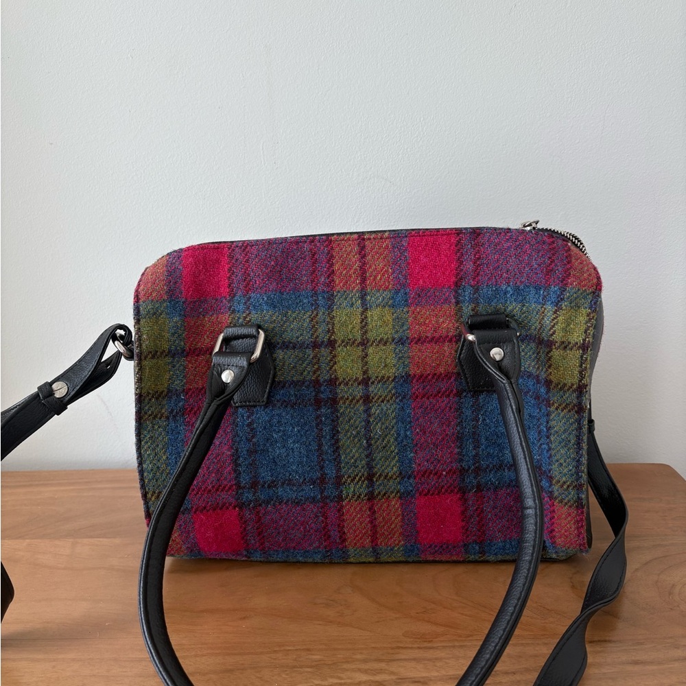 Maccessori Harris Tweed Wool Tartan Plaid Satchel Bag  Purse - Picture 3 of 8